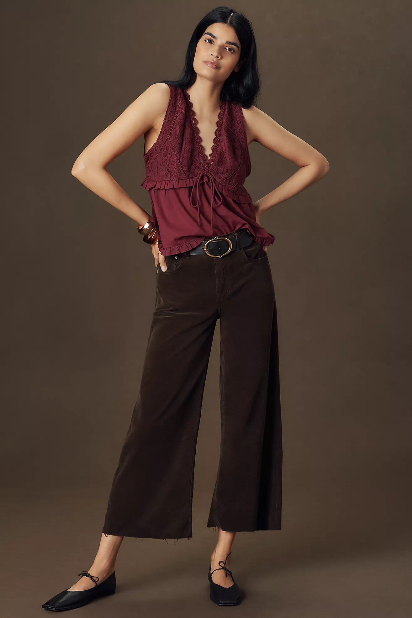 Citizens of Humanity Lyra High-Rise Crop Wide-Leg Corduroy Pants | Anthropologie (US)