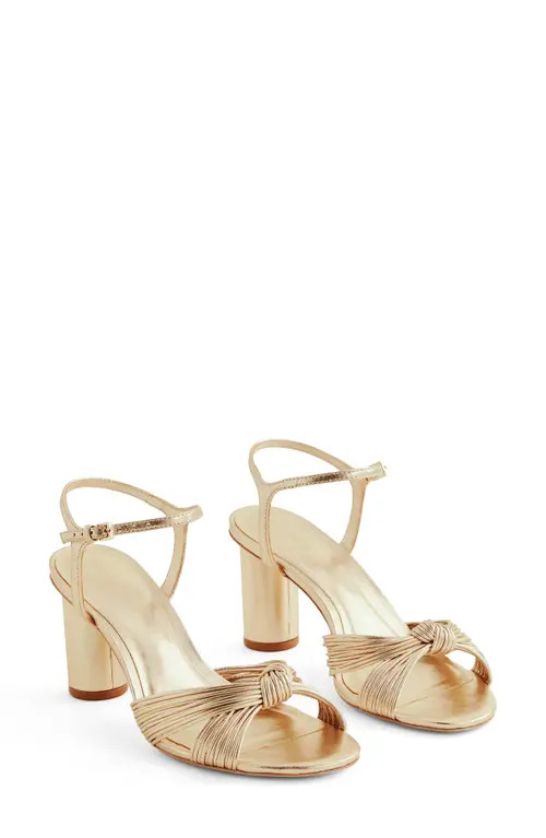 Reformation Petra Cylinder Heel Sandal in Gold at Nordstrom, Size 6 | Nordstrom