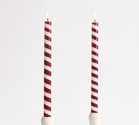 Candy Stripe Taper Candle - Set of 2 | Pottery Barn (US)