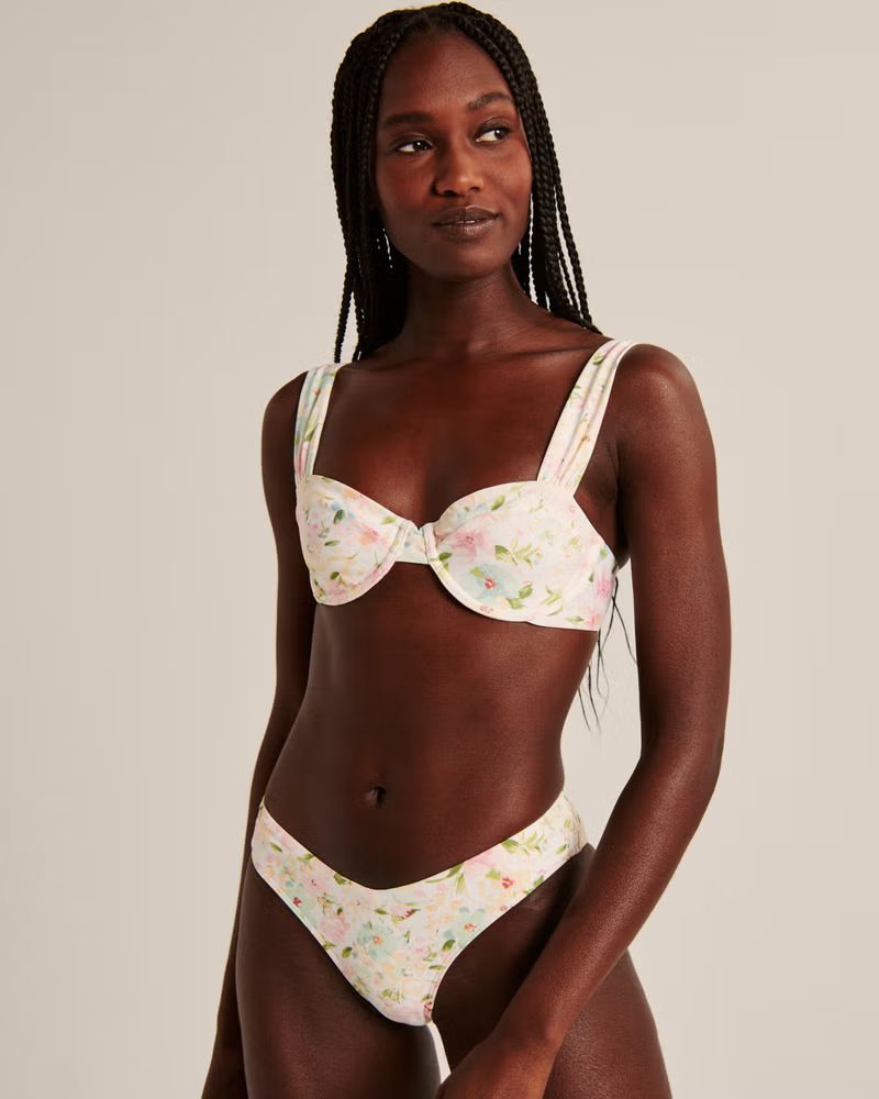 Women's Tall-Side High-Leg Cheeky Bottoms | Women's Swimwear | Abercrombie.com | Abercrombie & Fitch (US)