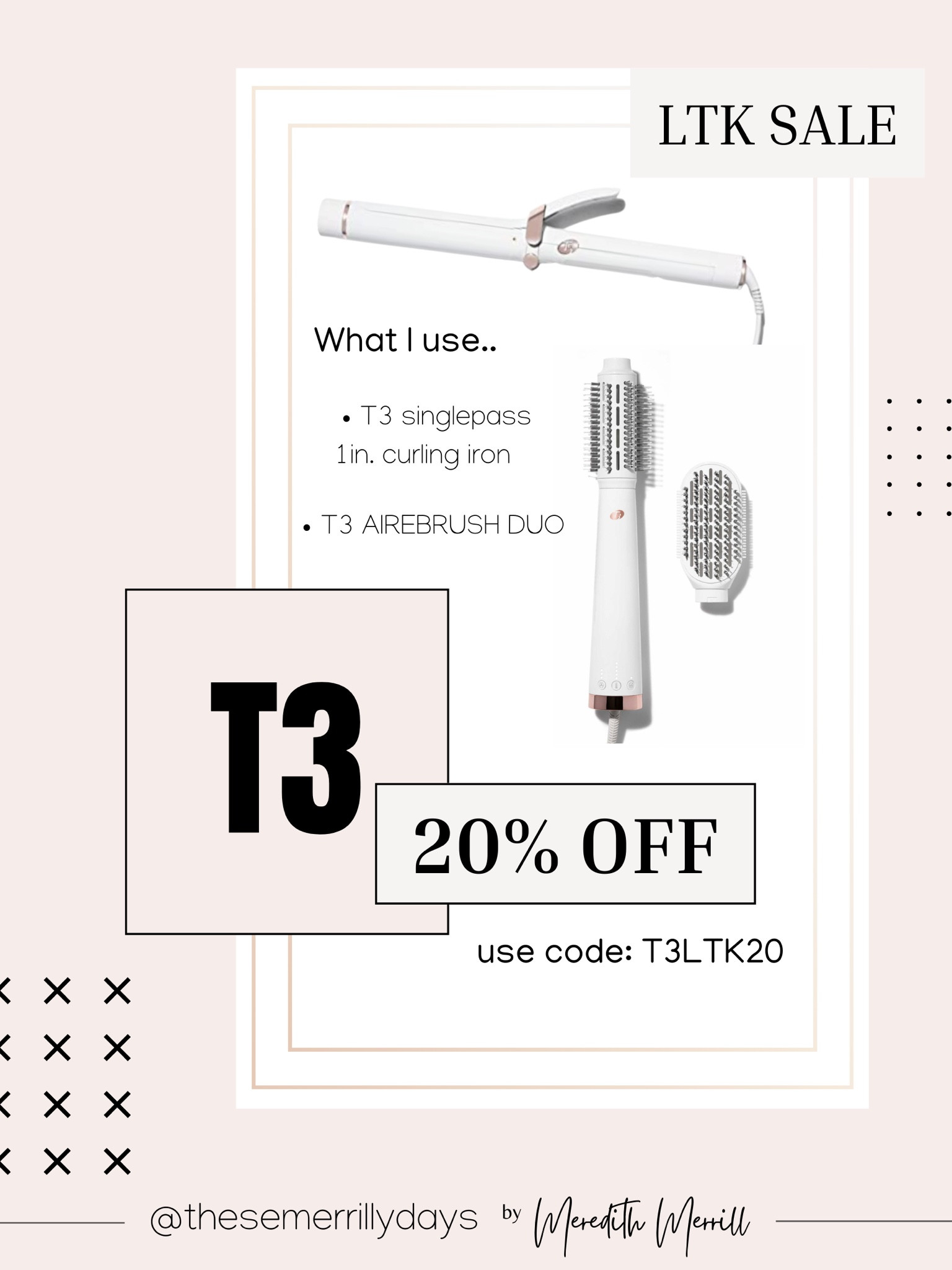 My favorite T3 products I use to style my hair - 

The AIREBRUSH duo leaves my hair so soft and shiny! I let my hair air dry for the most part and then use the AIREBRUSH to finish. 
use code: T3LTK20 to take 20% off 

#LTKbeauty #LTKsalealert #LTKSale