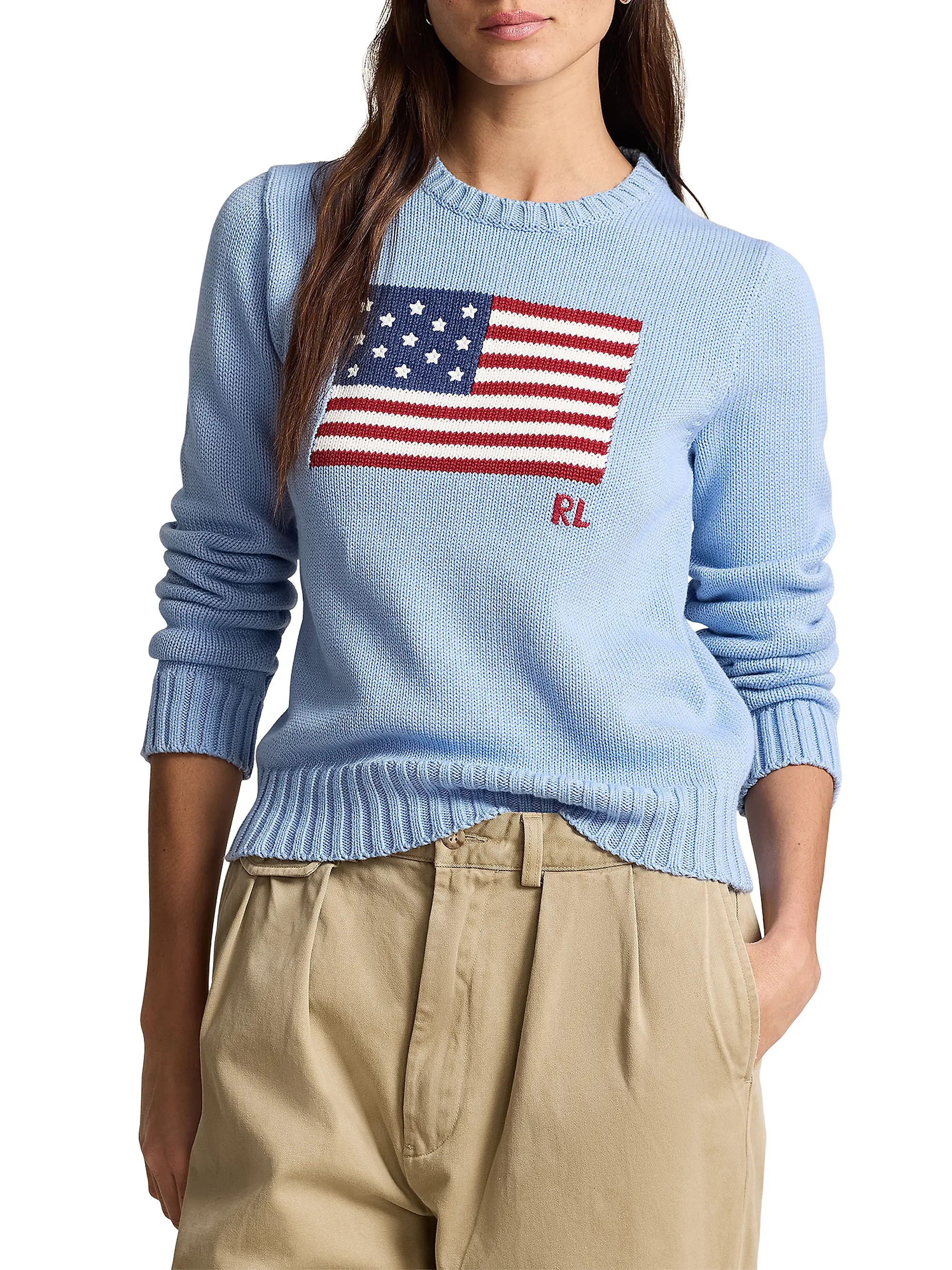 American Flag Cotton Crewneck Sweater | Saks Fifth Avenue