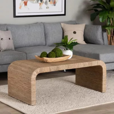 bali & pari Eviana Natural Seagrass Waterfall Coffee Table, Brown | Belk