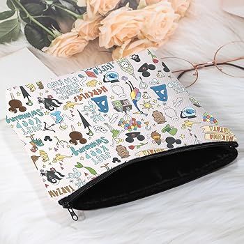 POFULL Magic Kingdom Gift Movie Characters Collage Cosmetic Bag Fairy Tales Gift for Women | Amazon (US)