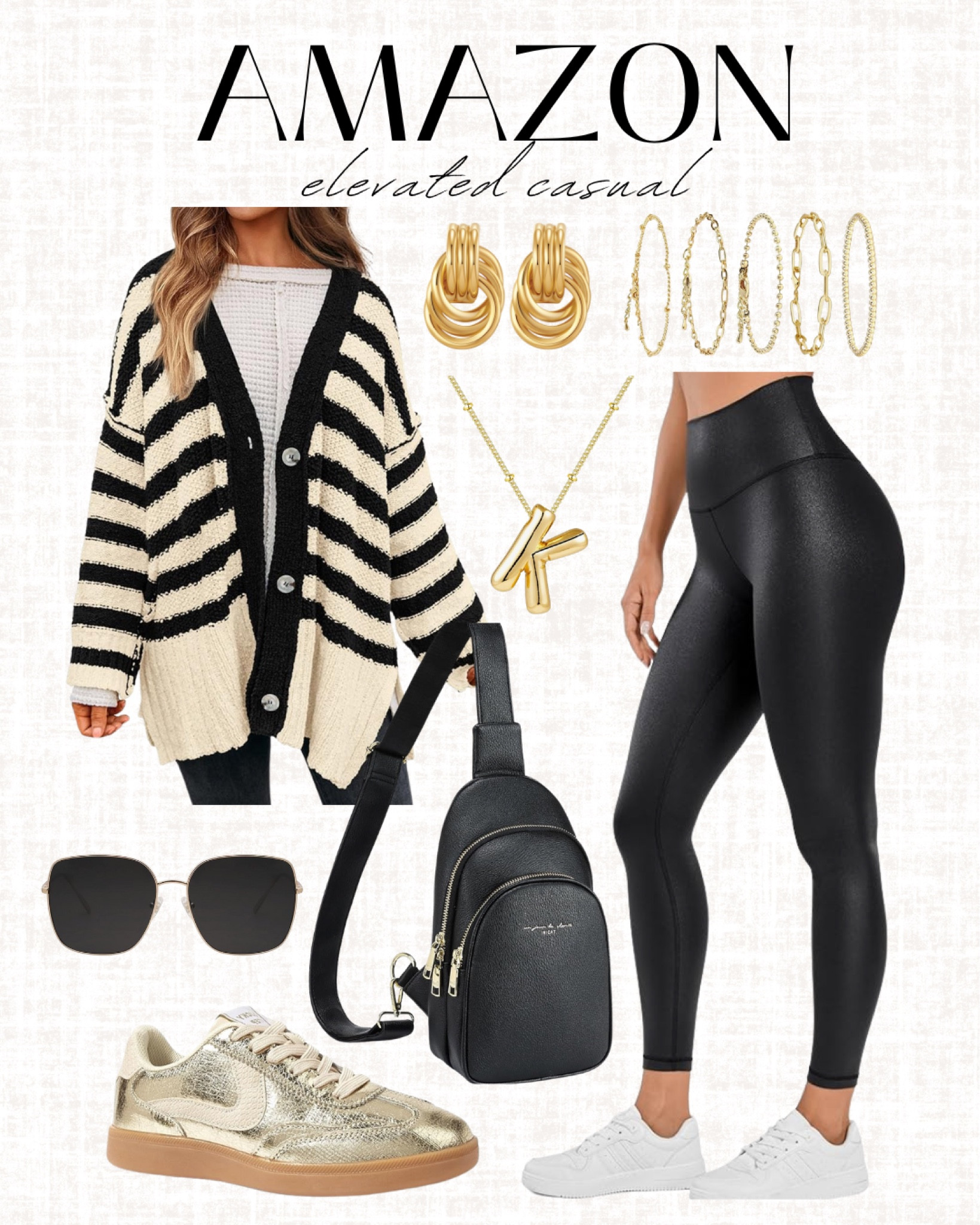 Elevated casual outfit 🖤 

Faux leather leggings, SOJOs sunglasses, gold jewelry 

#LTKOver40 #LTKFindsUnder50 #LTKStyleTip