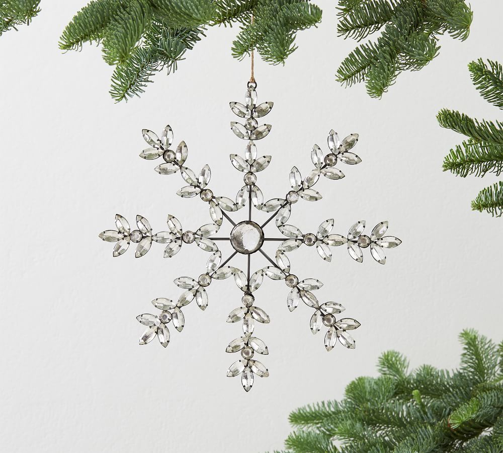 Delicate Jeweled Snowflake, Silver | Pottery Barn (US)