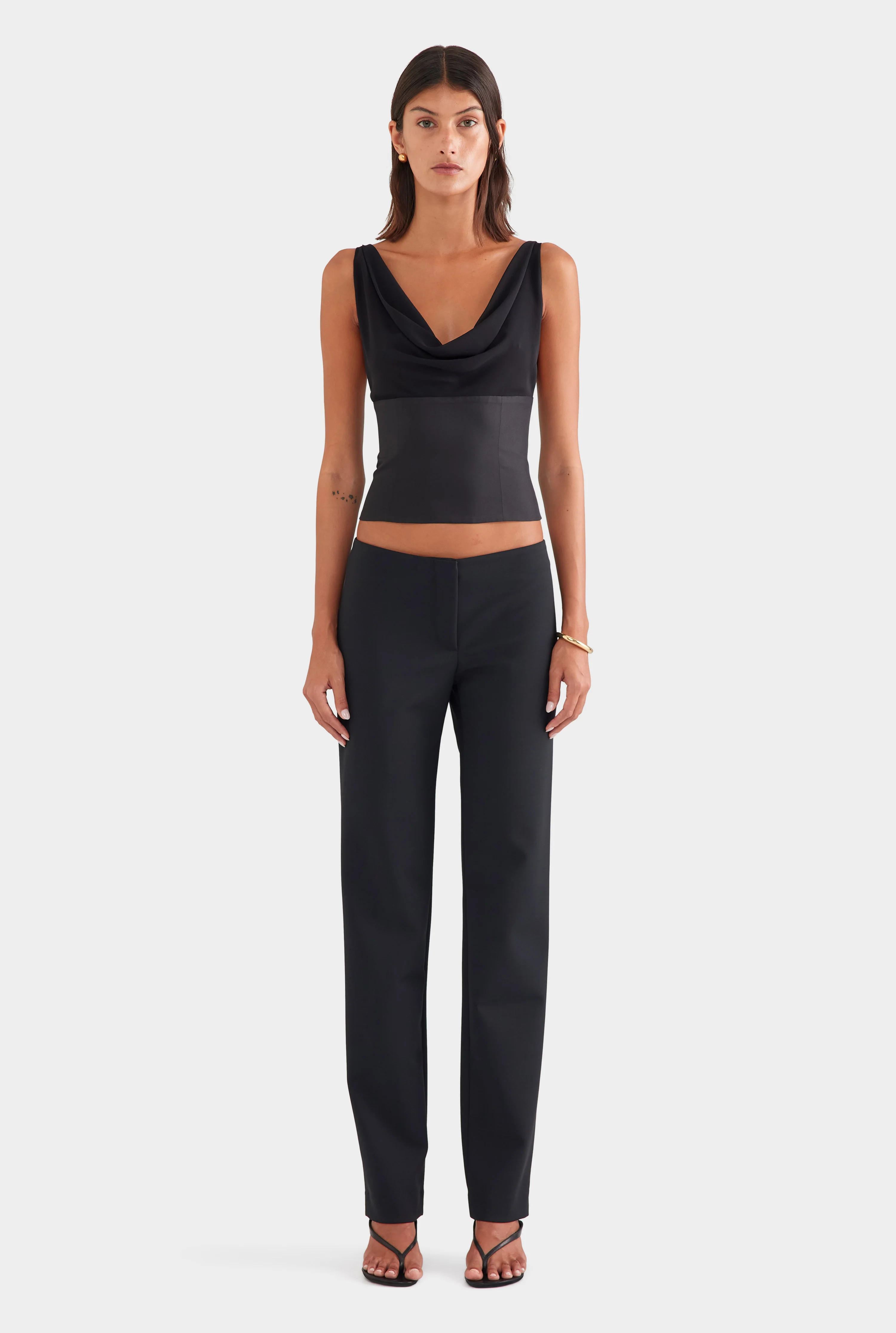Scuba Wool Tailored Pant Black | Venroy | Venroy AU