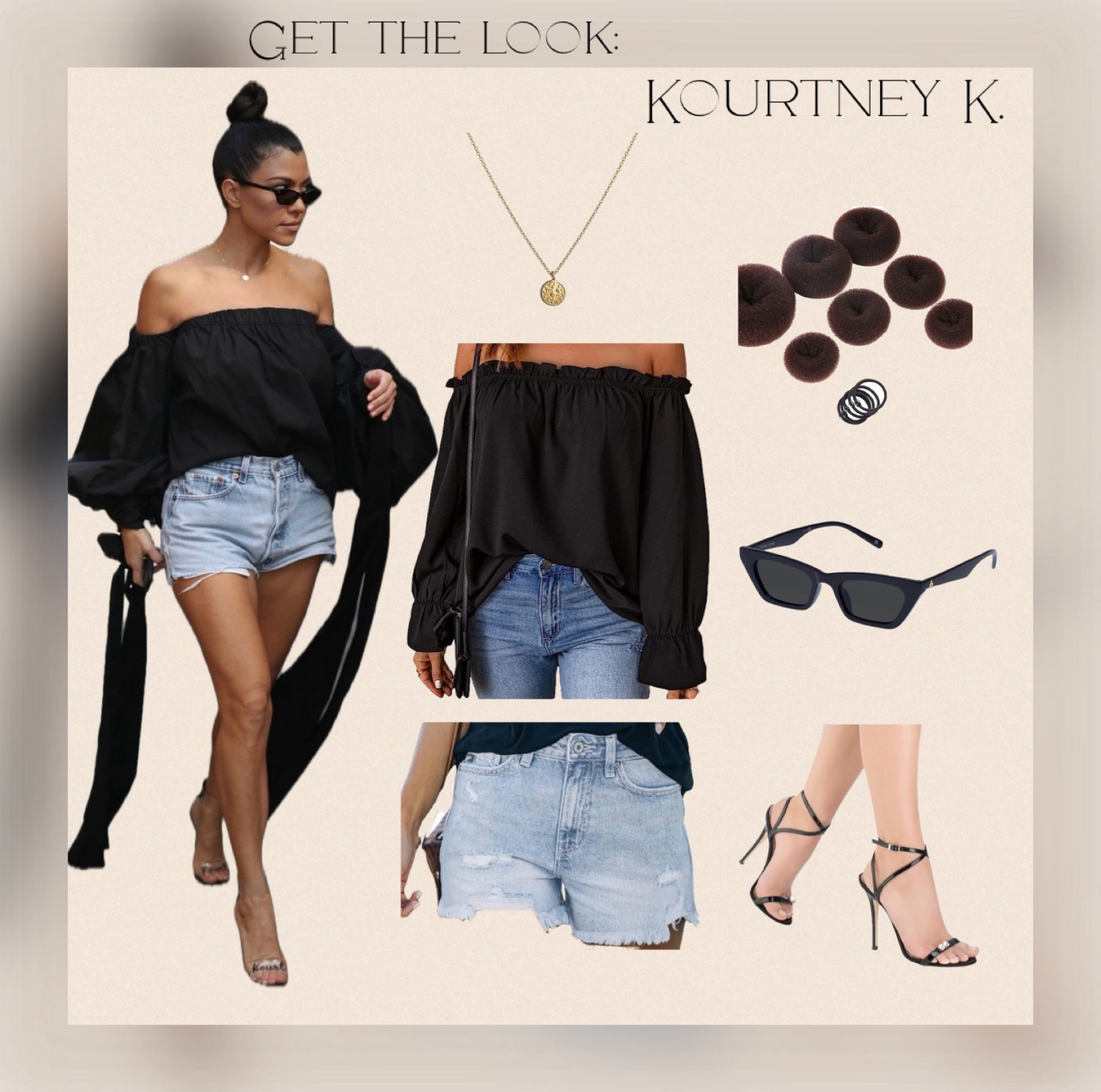 Get the look: Kourtney Kardashian. | street style | off the shoulder | hair bun donut | rich mom aesthetic | bad bitch vibes | 

#LTKTravel #LTKStyleTip #LTKParties