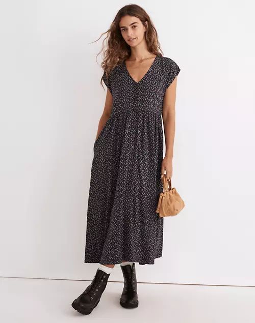 Button-Front Midi Dress in Campden Daisies | Madewell