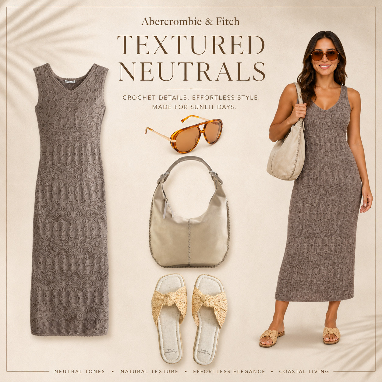 @abercrombie & Fitch Summer Chic | Textured Crochet Neutrals Edit ☀️ 

This Abercrombie Pointelle Maxi dress is one of those pieces that makes summer dressing feel way easier 🤎

I did the digging and this is exactly the kind of dress I’d save first if you love outfits that look polished without feeling overdone.

The neutral tone, the texture, the easy silhouette… it just has that effortless expensive-looking summer feel. 

It’s giving coastal dinner, brunch, vacation outfit, beach town weekend, casual date night, resort wear, and that “I look put together but barely had to think about it” energy.

What makes this one such a good buy is how wearable it is. You can throw it on with simple sandals, sunnies, and a tote for an easy daytime look, or dress it up a little with gold jewelry and a nicer bag for dinner. 

It’s one of those pieces that does the work for you, which is exactly why dresses like this are always worth grabbing first.

This also feels like such a smart closet piece because it isn’t loud or overly trendy. 

It’s neutral, flattering, timeless, and easy to rewear all summer long.

🤎 If you want a summer dress that feels elevated, effortless, and actually easy to style on repeat, this Abercrombie one is such a good one to grab.

↓ Everything is linked!

#LTKActive #LTKSaleAlert #LTKTravel