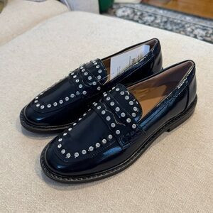 Free Assembly Women’s Studded Loafer, Patent Navy Blue, Sz 7, NWT | Poshmark