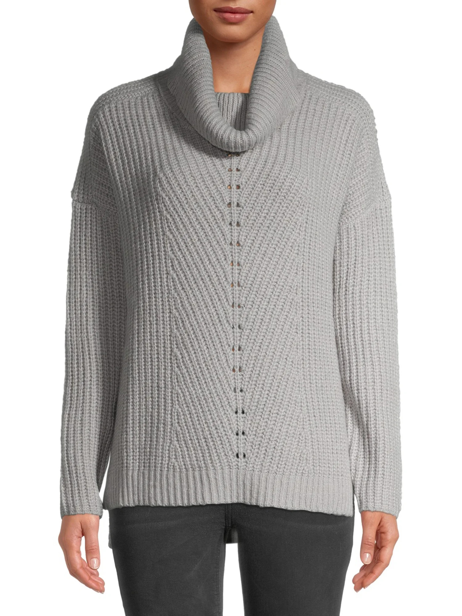 Time and Tru Women's Textured Cowl Neck Sweater | Walmart (US)