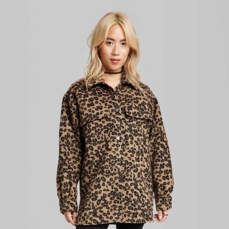 Wild fable outlet leopard jacket