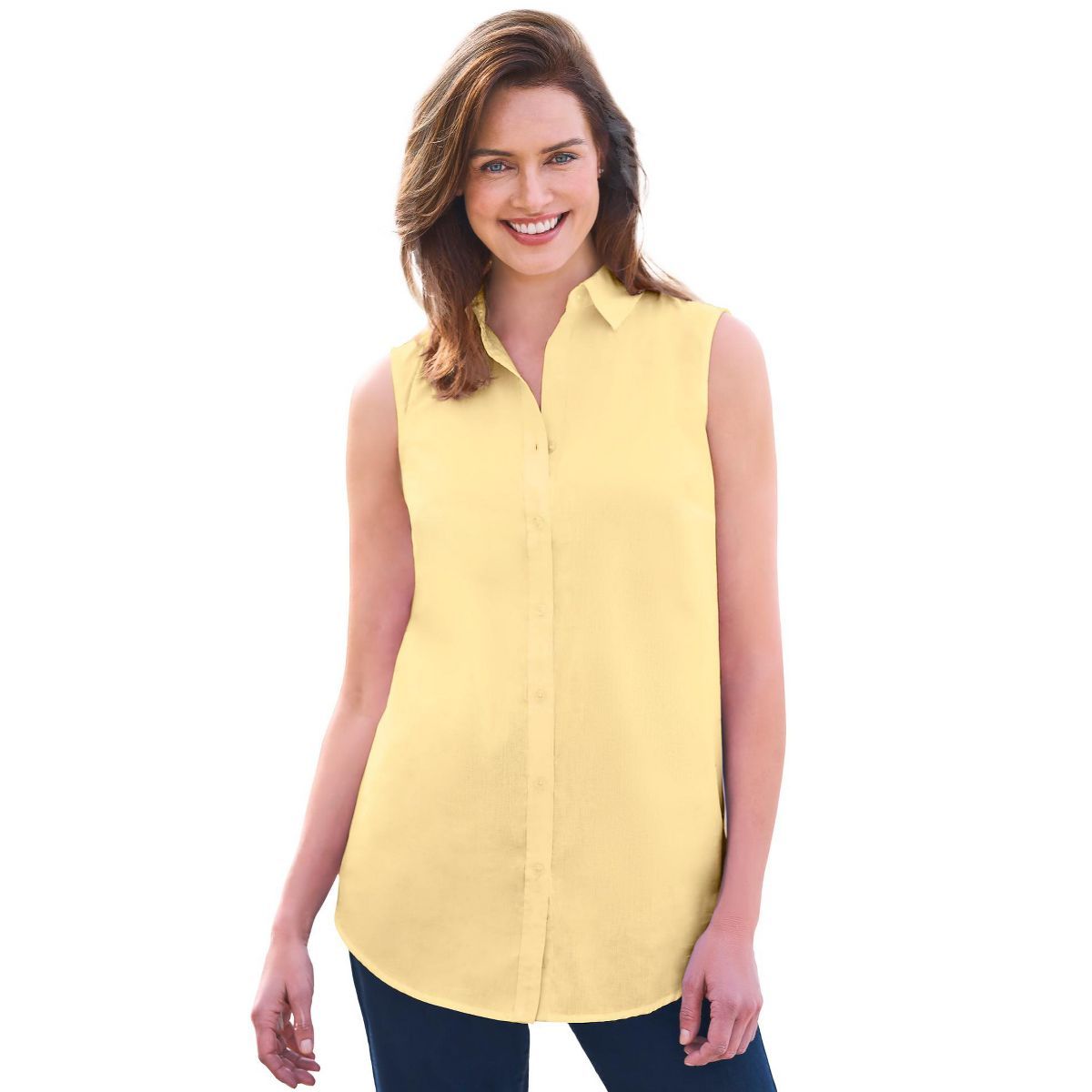 Woman Within Women's Plus Size Perfect Sleeveless Shirt | Target