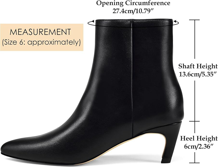 GENSHUO Women's Pointed Toe Ankle Boots 2.36 Inch Low Kitten Heel Booties with Side Zipper, Fall ... | Amazon (US)