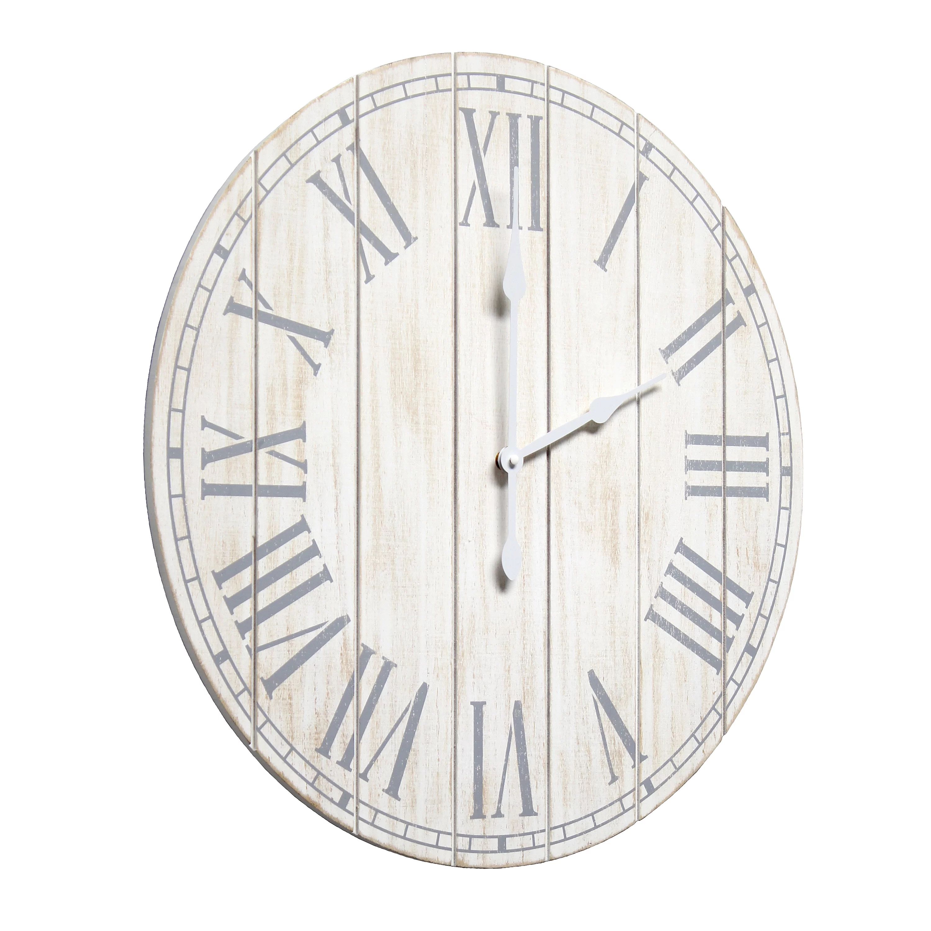 Elegant Designs Rustic Coastal Wood Plank 23 in. Large Wall Clock | Walmart (US)