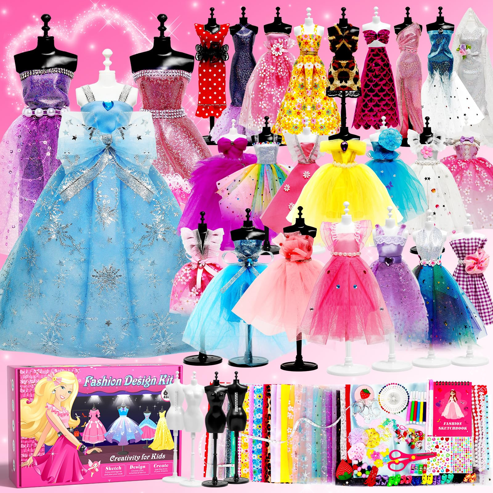 Axirata 1000+PCS Fashion Designer Kit for Girls Creativity DIY Arts & Crafts Kit for Kids with Fa... | Amazon (US)