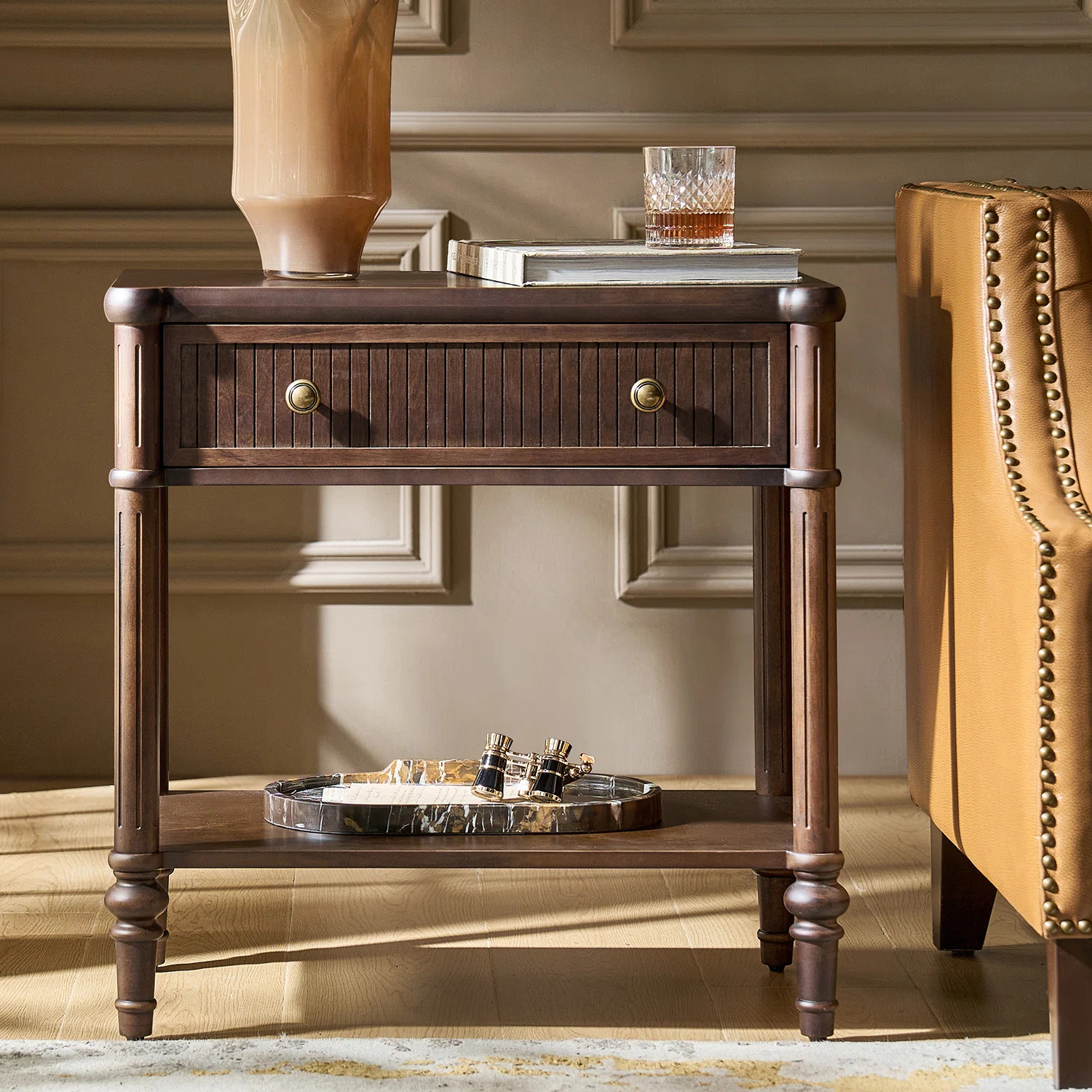 Hoai Jacky Transitional 26"Tall 1-Drawer End Table with Built-In Charging Ports | Wayfair North America