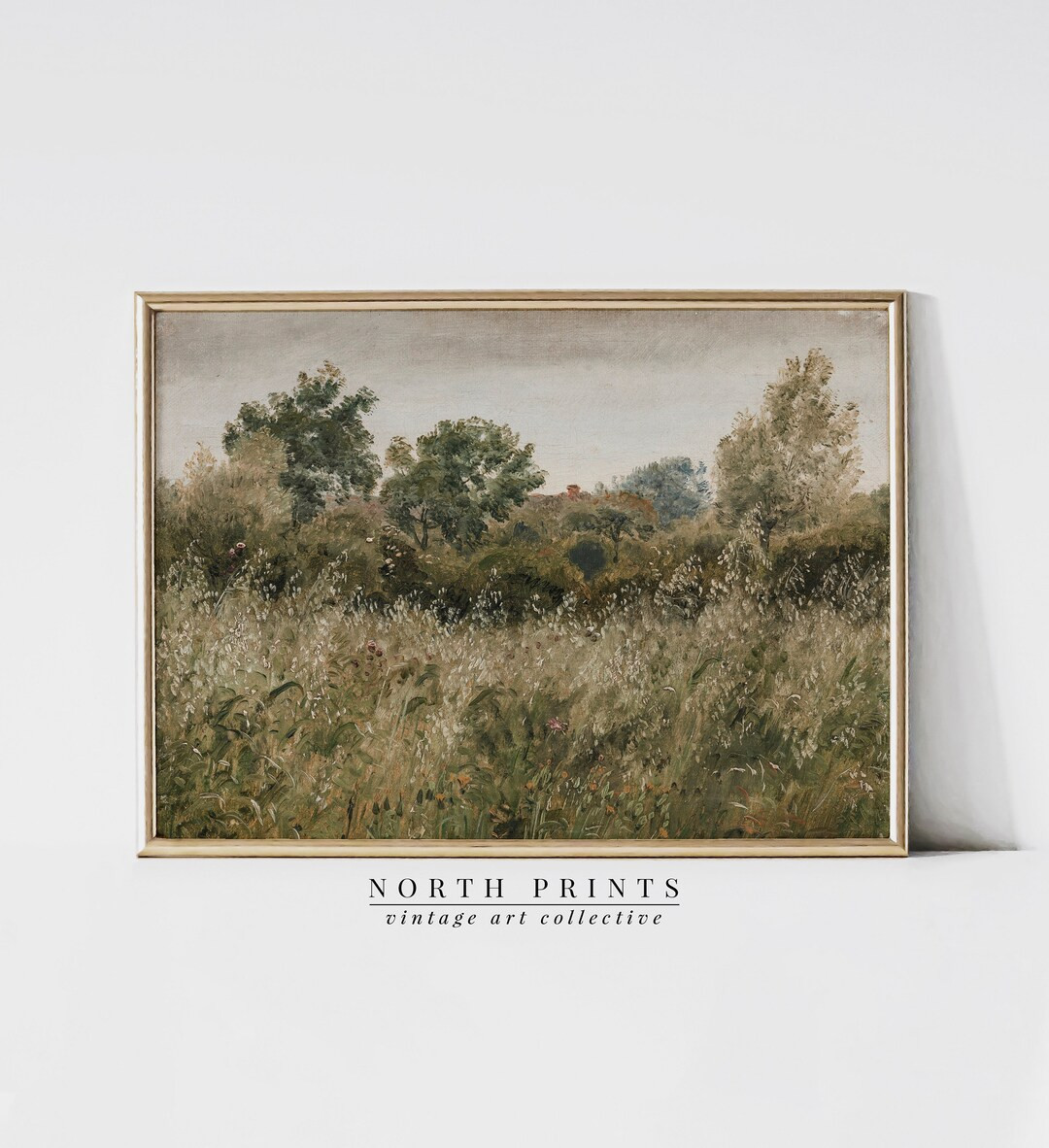 Cottage Landscape Painting | Vintage Art PRINTABLE | Summer Farmhouse Kitchen Decor DIGITAL Wall ... | Etsy (US)