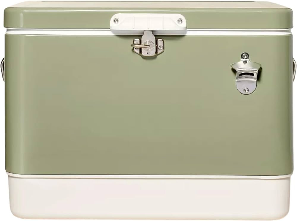 FSE Hard-Sided 54 Qt. / 80 Can Metal Cooler, Two-Tone, Durable Outdoor Beverage Cooler with Latch... | Amazon (US)