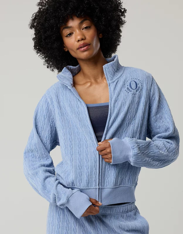 OFFLINE By Aerie Cable Lounge Full Zip | Aerie