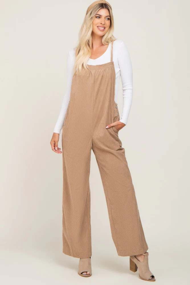 Taupe Corduroy Overalls | PinkBlush Maternity
