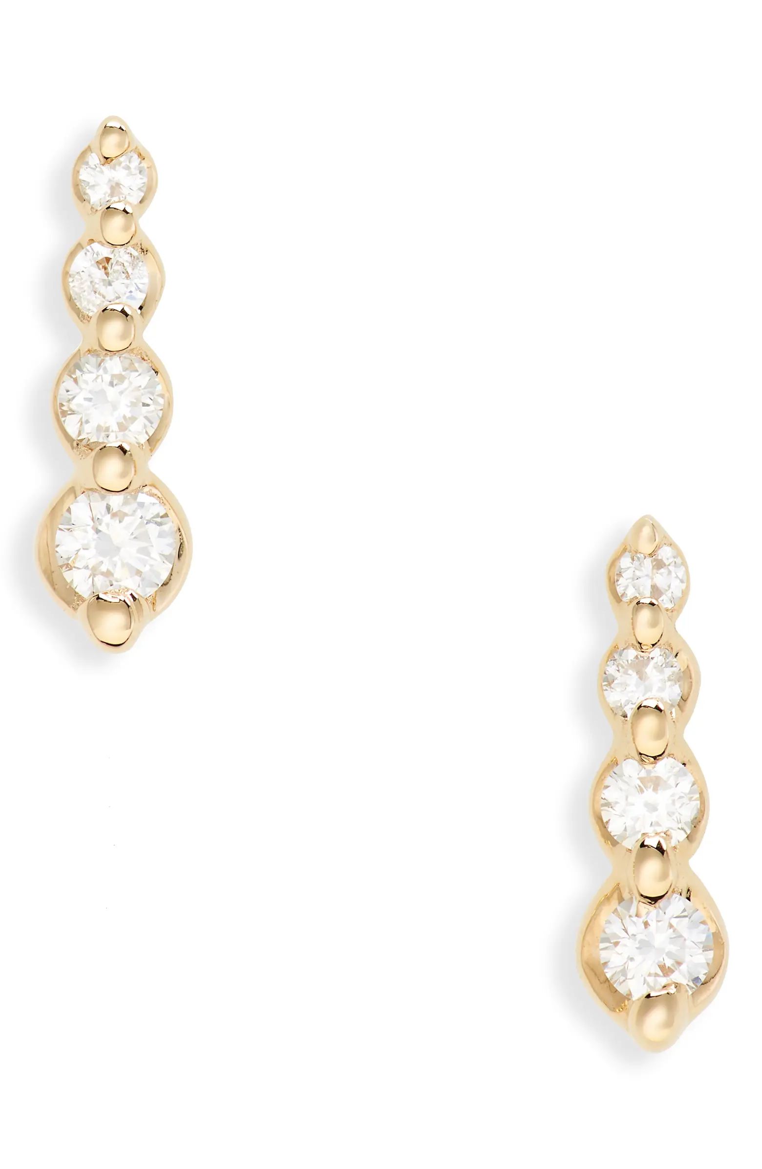 Dana Rebecca Designs Vivian Lily Graduating Diamond Bar Stud Earrings | Nordstrom | Nordstrom
