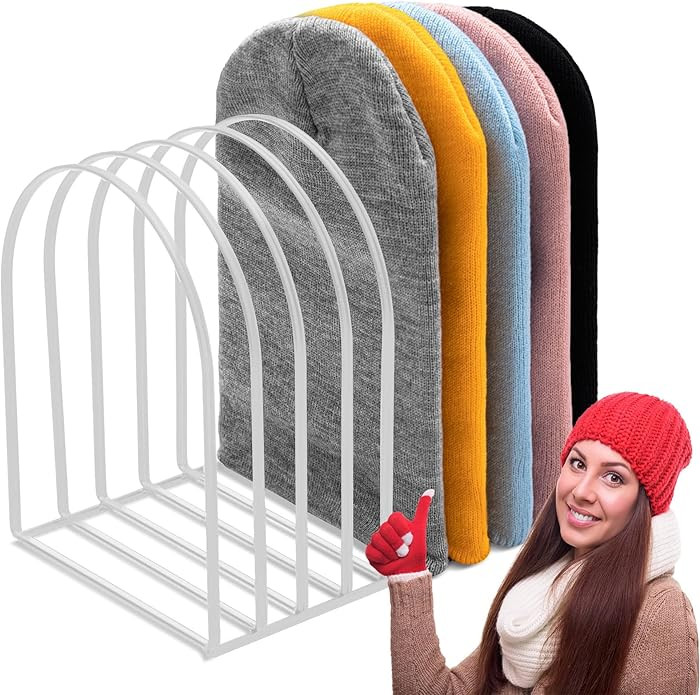 Hicarer Beanie Holder Organizer Metal Beanie Hat Display Stand Knitted Hat Storage Rack for Winte... | Amazon (US)