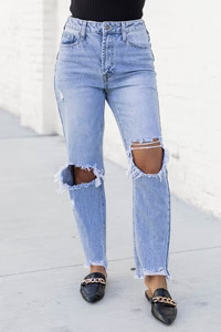 Kenna High Rise Boyfriend Jeans | Pink Lily
