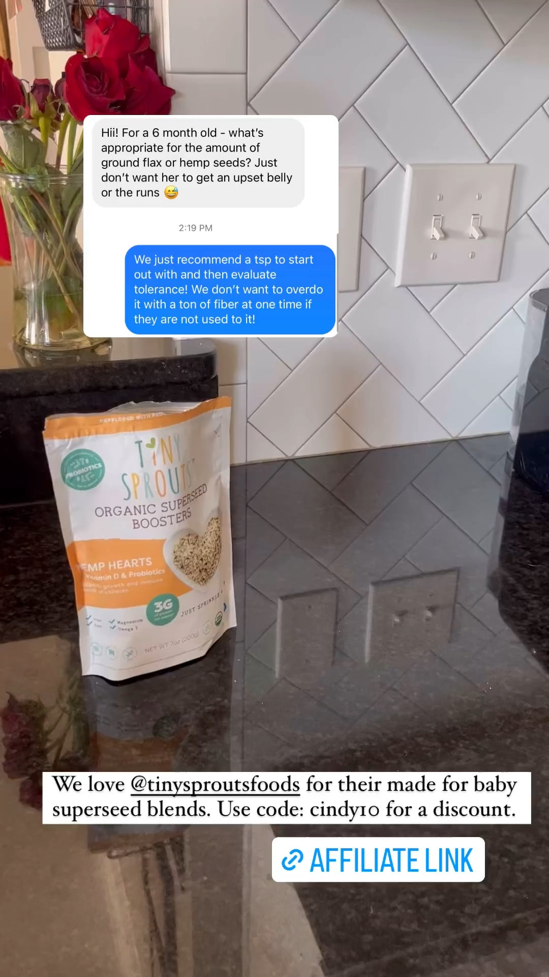 So obsessed with TinySprouts - we use these daily to boost iron, vitamin D, omega3’s, and fiber ❤️ suitable for children six months +

#LTKFamily #LTKBump #LTKBaby