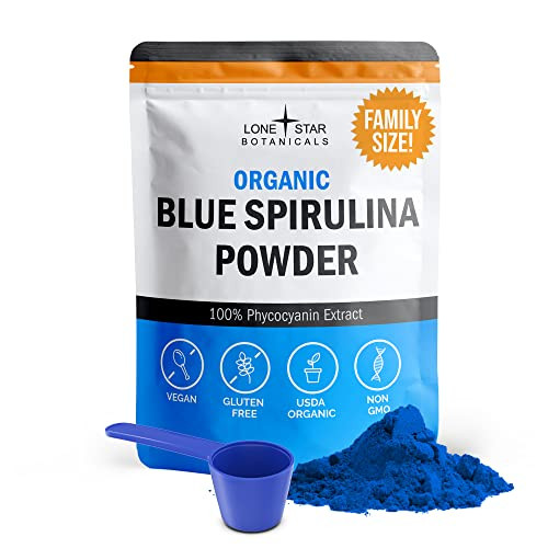 Organic Blue Spirulina Powder, 120 Servings - 100% Pure Superfood Blue-Green Algae, Natural Food Coloring for Smoothies & Protein Drinks - Non GMO, Gluten-Free, Vegan + USDA Certified, No Fishy Smell | Amazon (US)