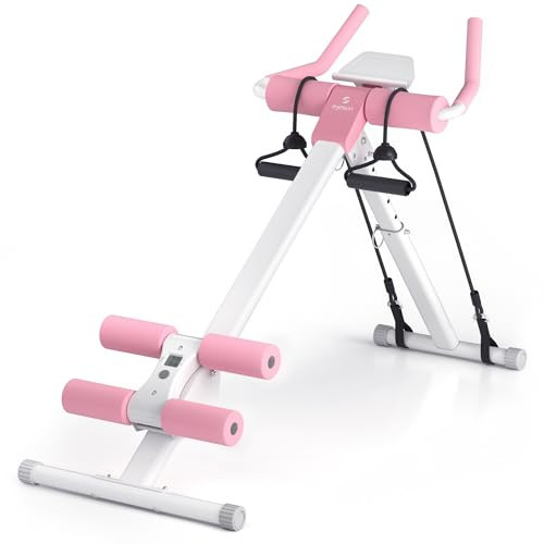 Ab Machine,Home Gym Systems,Ab Workout Equipment, Adjustable Ab Trainer Machine for Abs Workout at Home Gym, Foldable, Knee Protection, Abdominal Trainer for Stomach | Amazon (US)