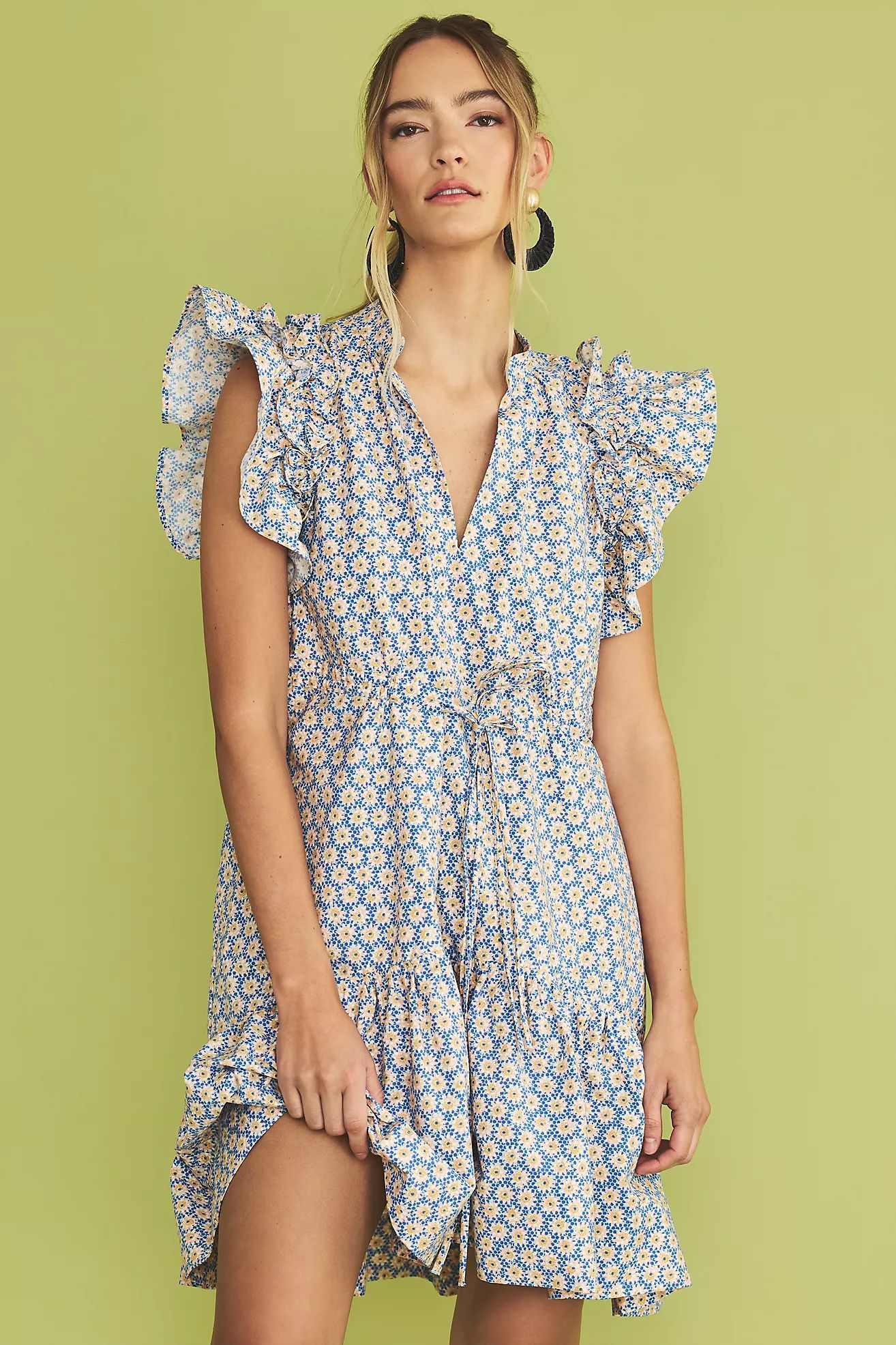 By Anthropologie Ruffle-Sleeve Dress | Anthropologie (US)