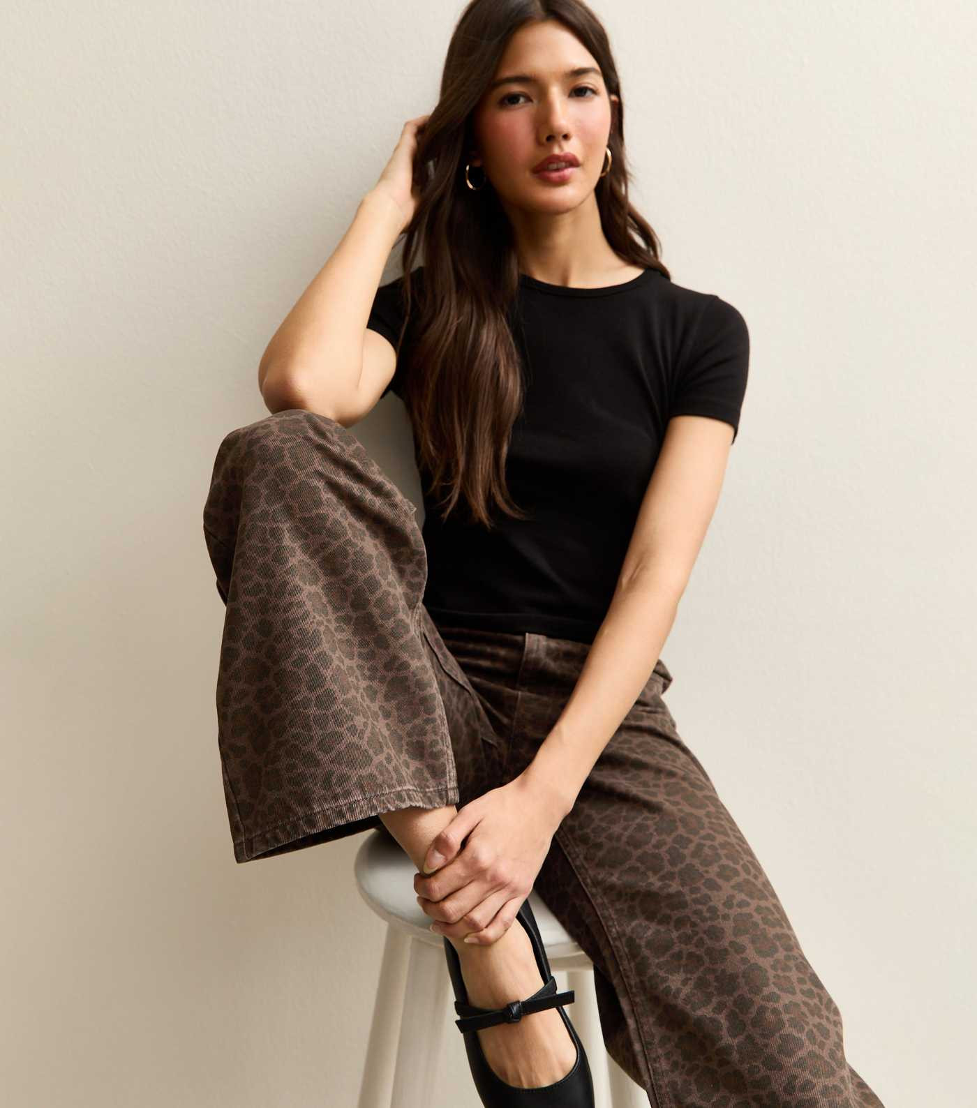 Brown Leopard Print Wide Leg Jeans | New Look | New Look (UK)