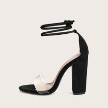 Tie Leg Clear Chunky Heels | SHEIN