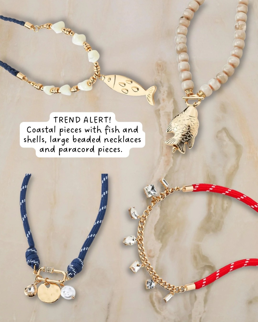 Target coastal paracord jewelry with charms
