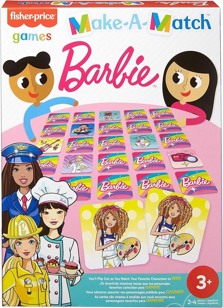 Barbie Fisher-Price Make-A-Match Card Game with Barbie Doll Theme Multi-Level Rummy Style Play Ma... | Amazon (US)