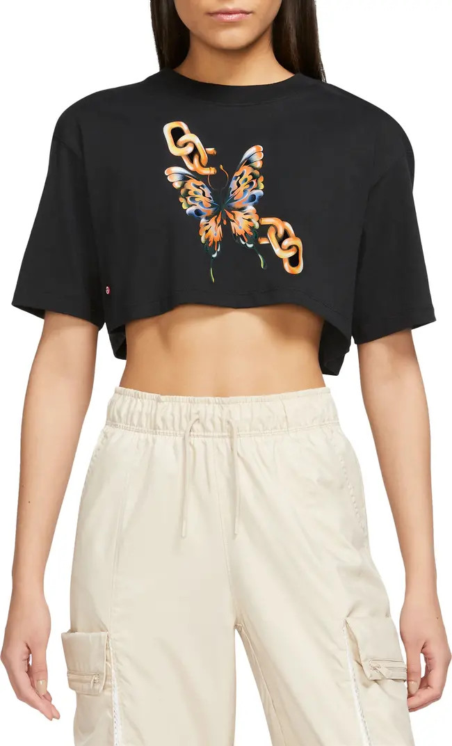 x Jordan Moss Artist Series Cotton Cropped Graphic T-Shirt | Nordstrom Rack