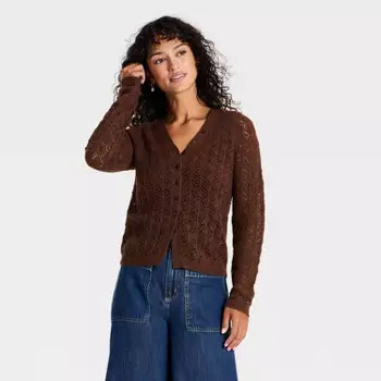Women's Cable Crewneck Pullover Sweater - Universal Thread™ Heather Pink M | Target