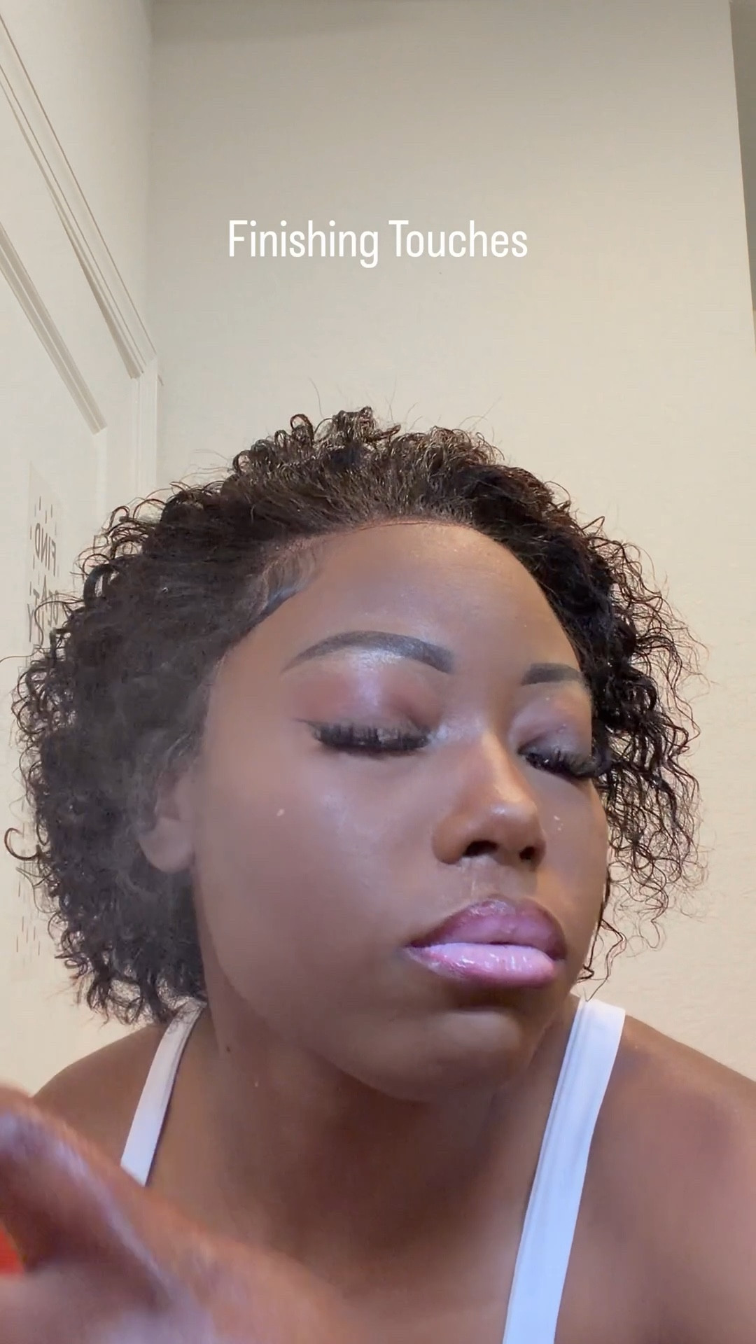 Finishing touches. 💄Your makeup is not done until you put that setting spray on. 

Brows, lashes, & lip combo is tea!