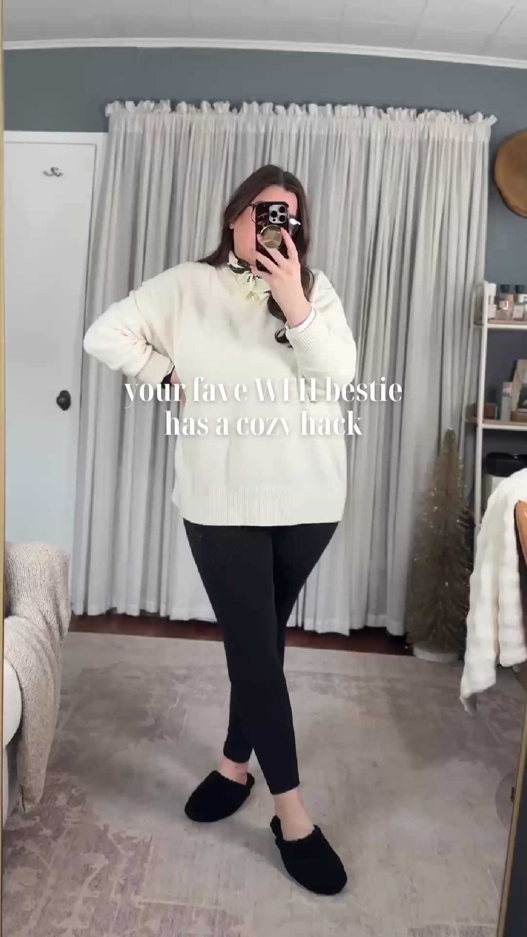 If you’re working from home during winter, this is your sign to layer smarter, not heavier.

An oversized sweater paired with a long sleeve base layer keeps you warm, comfy, and Zoom-ready. Add a dainty necklace, simple studs, and a cotton scarf to elevate the look without sacrificing comfort.

Leggings + slippers = the real WFH MVPs.

#LTKootd #LTKWorkwear #LTKMidsize