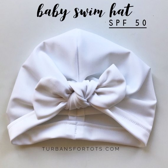 SWIM White: baby swim hat, baby swim turban, baby sun hat, newborn sun hat, infant swim hat, baby bo | Etsy (US)