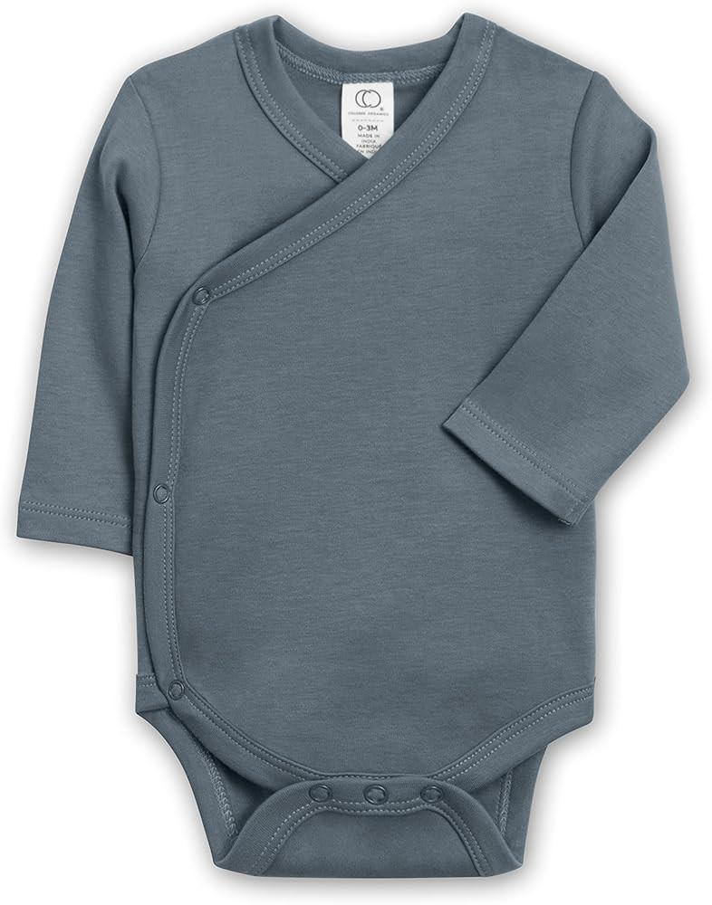 Colored Organics Baby Organic Cotton Kimono Bodysuit - Long Sleeve Infant Side Snap One Piece | Amazon (US)