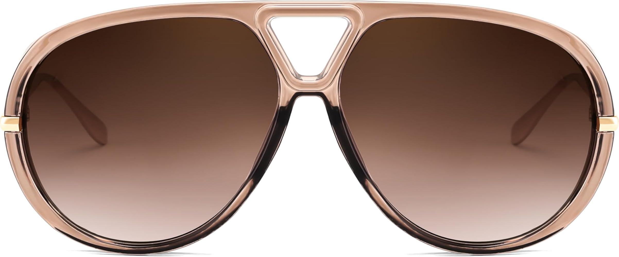 FEISEDY Trendy Oversized Aviator Sunglasses for Women Men Retro Big Round Shield Sun Glasses B418... | Amazon (US)