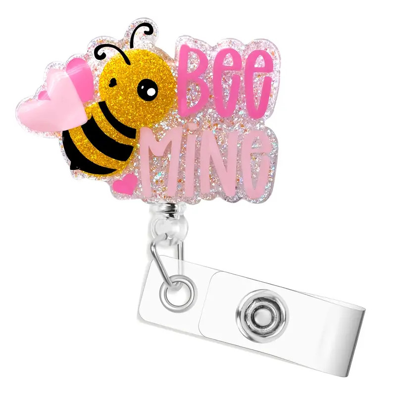 Acrylic Glitter Retractable Badge Reel Id Name Badge Holder - Temu | Temu Affiliate Program