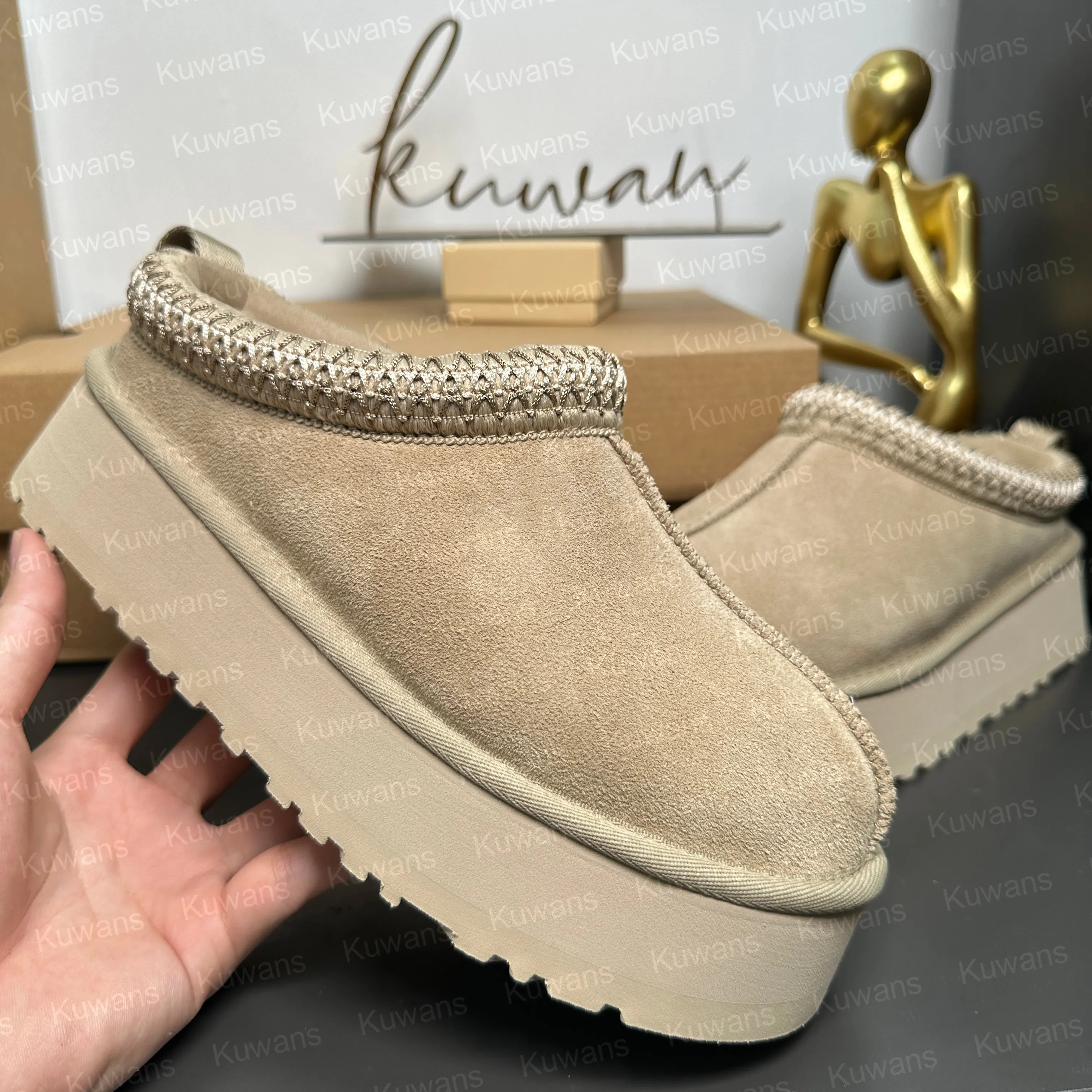 Tazz Tasman Slippers Womens For Women   Tasman Fur Classic Mustard Seed Sand Ultra Mini Platform ... | DHGate