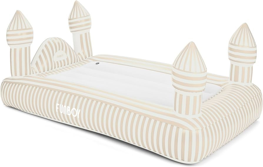 FUNBOY Striped Castle Inflatable Travel Air Bed & Mattress, Blow Up Bed     Perfect for Sleepover... | Amazon (US)