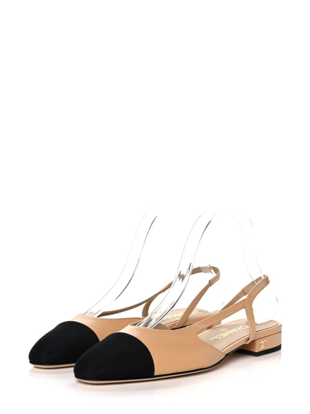 CHANEL Pre-Owned Slingback Leather Ballerina Shoes - Farfetch | Farfetch Global