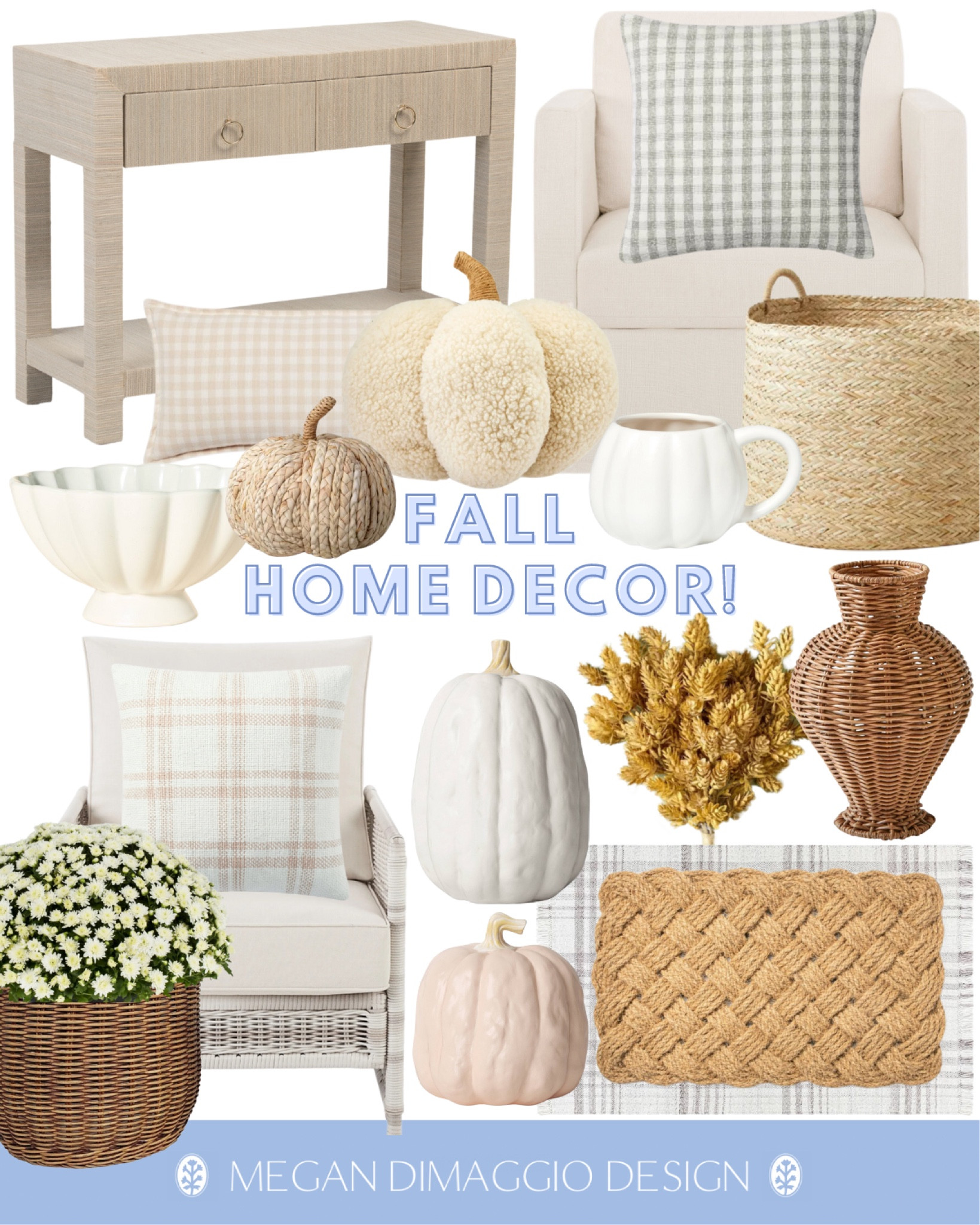 Neutral fall home decor for the coastal
Home!! 🌊🍂🤍 Loving this new S&L grasscloth look for less wide nightstand that was just added online!! And you won’t believe the price!! 🙌🏻

Plus so many cute decorative pumpkins, throw pillows, and faux pumpkins to decorate your porch with!! These gingham pillows are back in stock. Also love this scallop pedestal bowl and new wicker vase that looks like Pottery Barn but is under $15!! 🤯 

Snag these affordable fall home decor finds & happy decorating!!🤍🍂

#LTKFindsUnder50 #LTKSeasonal #LTKHome