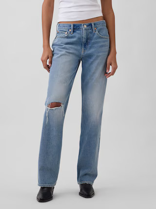Mid Rise Rigid Relaxed Straight Jeans | Gap (US)